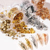 10 PCS K Gold Tin Foil Nail Decoration Nail Polish Adhesive Sticker(04 Light Gold)