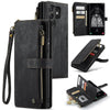 For Samsung Galaxy S25 Ultra 5G CaseMe C30 Card Slots Zipper Wallet Leather Phone Case(Black)