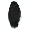 Natural Retro Short Curly Hair Clip-on Corn Blanching Horsetail Wig (Black)