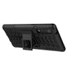 For LG Velvet Tire Texture Shockproof TPU+PC Protective Case with Holder(Black)