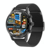 LOANIY DT70 Analog Digital Dual Display Smart Call Watch(Black Steel)