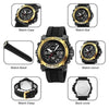 SKMEI 2065 50M Waterproof Multifunctional Men Dual Display Sports Digital Wrist Watch(Black Gold)