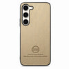 For Samsung Galaxy S21+ 5G Twill Fabric Leather Skin Back Phone Case(Khaki)