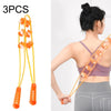 3PCS Plastic Back Puller Shoulder Waist Back Manual Roller Massager, Style: Two Wheels (Yellow)