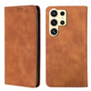 For Samsung Galaxy S25 Ultra 5G Skin Feel Magnetic Leather Phone Case(Light Brown)