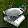 NOBANA Outdoor BBQ Pan Camping Stainless Steel Frying Pan, Style: BBQ Pan+Hemp Rope