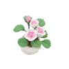 1:12 Mini House Toy Pocket Ornaments Simulation Potted Plant Rose(Pink and White)