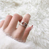 S925 Sterling Silver Cool Style Ladies Combination Ring, Specification:J1109