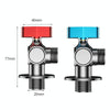 Copper High Flow 4-point Ball Valve Hot Cold Water Gas Water Heater Full Open Triangle Valve, Color: Gray Blue Label Cold Water