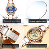 JIN SHI DUN 8831 Women Fashion Diamond Hollowed Waterproof Ceramic Mechanical Watch(Blue)
