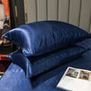 1 Pairs Ice Silk Pillowcase Home Textile Bedding, Size: 50x75cm(Blue)