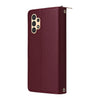 For Samsung Galaxy A13 5G / 4G Nine-card Slots Zipper Wallet Bag Leather Phone Case(Wine Red)