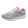 Mesh Breathable Flat Sneakers Running Shoes Casual Shoes for Women, Size:37(Gray Pink)