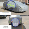 Outdoor Universal Anti-Dust Sunproof 3-Compartment Sedan Car Cover with Warning Strips, Fits Cars up to 5.4m(211 Inches) In Length