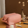 U-shaped Opening PU Leather Travel Cosmetic Bag Large Capacity Toiletries Storage Bag, Color: Pink
