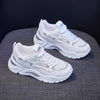 811-1 Spring Breathable Casual Shoes Leather-paneled Mesh Ladies Sports Shoes, Size: 35(White)