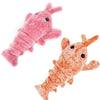 35cm Electric Jumping Shrimp USB Charging Simulation Lobster Funny Cat Plush Toy(Random Color)