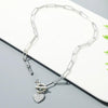 Angel Eyes Pendant Layered Necklace, Model: N2106-20 Silver Love Eyes