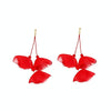 Long Exaggerated Fabric Art Handmade Petal Earrings, Color: E1908-23 Red