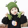 Children Cartoon Frog Woolen Hat Warm Knitted Hat Bomber Hat, Size: For 1-3 Years Old(Beige)