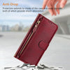 For Asus ROG Phone 8 / 8 Pro Multi-Card Slots Zipper Wallet Leather Phone Case(Dark Red)