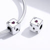 S925 Sterling Silver Square Dice Beads DIY Bracelet Necklace Accessories