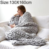 Fashion Handmade Knitted Wool Blanket, Size:130X160cm(Grey)