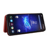 For ASUS ROG Phone 8 Carbon Fiber Texture Flip Leather Phone Case(Brown)
