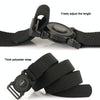 TUSHI 3.8cm Width Men Belts Army Style Quick Release Buckle Nylon Outdoor Man Casual Belt 125cm, Style: Overlock-Black