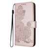 For Xiaomi Redmi K70 Datura Flower Embossed Flip Leather Phone Case(Rose Gold)