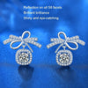 925 Silver Bow Earrings Simple Silver Needle Earrings(50 Points Mosan Diamond White Gold)