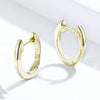 Simple Earrings Sterling Silver S925 Earrings Ear Buckles, Color:Gold