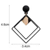 5pairs Alloy Double Diamond Stitching Ladies Earrings(Coffee)