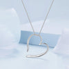 S925 Sterling Silver Platinum Plated Heart Necklace
