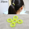 20pcs / Pack Girls Kids Rubber Bands Ponytail Holder Elastic Hair Bands(Fluorescent Yellow)