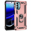 For Motorola Moto G 5G 2022 Shockproof TPU + PC Holder Phone Case(Rose Gold)