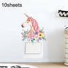10sheets Cartoon Wall Sticker Switch Socket Beautification Decorative Sticker(KG153)