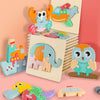 3 PCS Early Childhood Education Wooden Three-Dimensional Jigsaw Puzzle Toy(S-Digging Machine)