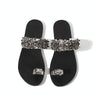 Flat Bottom Pin Rhinestone Sequins Sandals, Shoe Size:40(Silver)