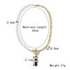 N2209-7 Long White Flower Ladies Temperament Necklace Collarbone Chain