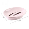 Double Lattice Home Bathroom Soap Dish Box Case Holder Container(Pink)