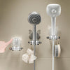 Bathroom No-Punch Suction Cup Shower Bracket Household Storage Shelf Base(Transparent Gray)