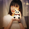 Cute Panda Night Light USB Charging Touch Control Colorful Silicone Bedside Lamp(Squinting)