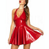 PVC Imitation Leather Dress Patent Leather Skirt Night Show Costume, Size:S(Red)