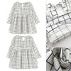 Girl Dress Children Dress Girls Long Sleeve Plaid Dress Soft Cotton Summer Princess Dresses Baby Girls Clothes, Size:110cm(White Cherry)