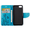 For  iPhone 8 & 7  Pressed Flowers Horizontal Flip Leather Case with Holder & Card Slots & Wallet(Blue)