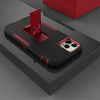 For iPhone 12 Pro Max Magnetic Holder Phone Case(Black + Wine Red)