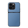For iPhone 14 Pro Litchi Leather Magnetic Full Coverage Shockproof Phone Case(Blue)