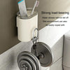 Washing Cup Toothbrush Holder Wall Mounted Home Bathroom Multifunctional Storage Rack(Cream Color)