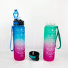 1000ml Gradient Space Cup Sports Bottle Bounce Lid Straw Cup(Blue and Red Gradient)